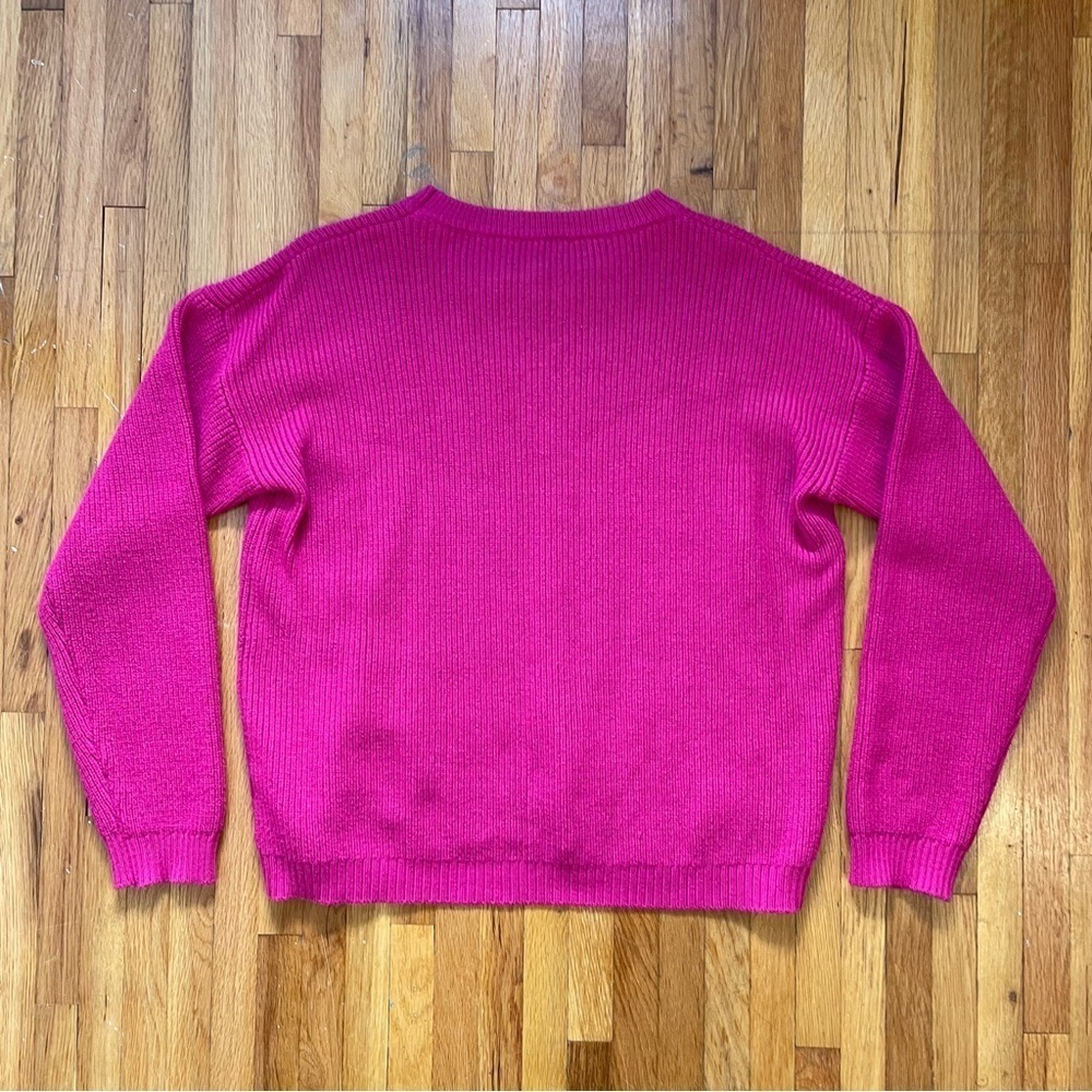 Women’s Hot Pink Knit Sweater Size Medium - Picture 3 of 7